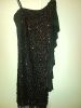 Adult Female Costumes to Hire - Gatsby - Black sequin tassle dress